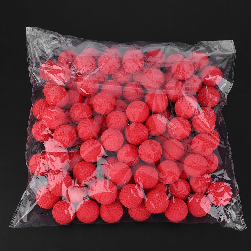 Lot de 100 PIÈCES Pack Universel EVA Doux Rond Balles Rechargeables pour Pistolet Jouet Rival (rouge)