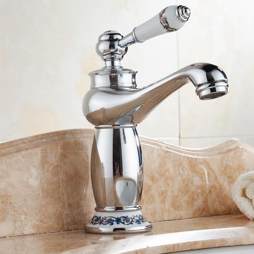Modern Brushed Brass Single Handle Basin Faucet, Deck Mount Mixer Tap with Ceramic Cartridge (as the picture,Brass)