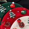 Christmas Beret Hat for Women and Girl, Brimless, Soft Warm Painters Hat, Headwear for Festival, Holiday Photoshoots and Seasonal Party Decoration