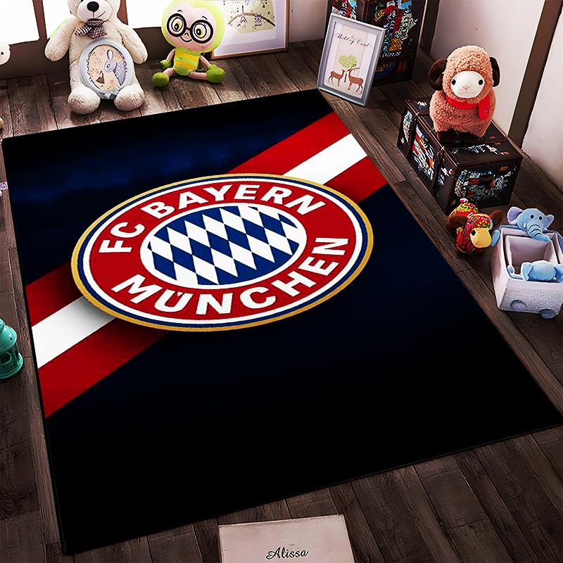 Bayern Munich Logo Themed Rug Non-slip rug suitable for living room and bedroom sofas.