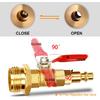 Dual Purpose Winterize Adapter with Quick Plug&3/4" GHT Thread, Brass Made Winterizing Quick Fitting with Ball Valve, Easy Blow Out Water To