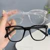 Square Finished Ladies Myopia Glasses Ultralight Oversized Frame Anti Blue Light Prescription Minus Eyewear Diopter 0 To -6.0