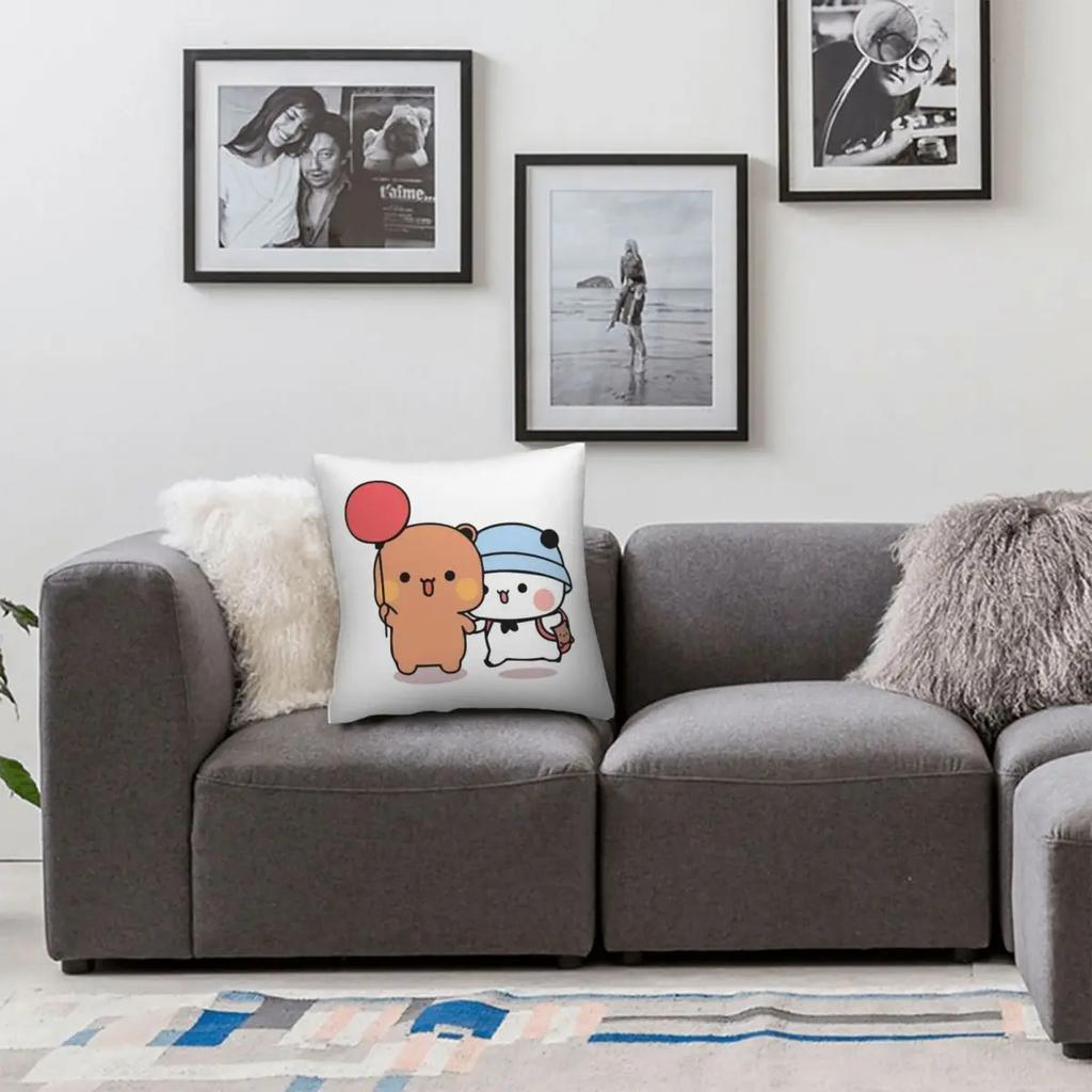 Bear And Panda Bubu Dudu Balloon Pillowcase Polyester Creative Zip Decor Home Cushion Cover