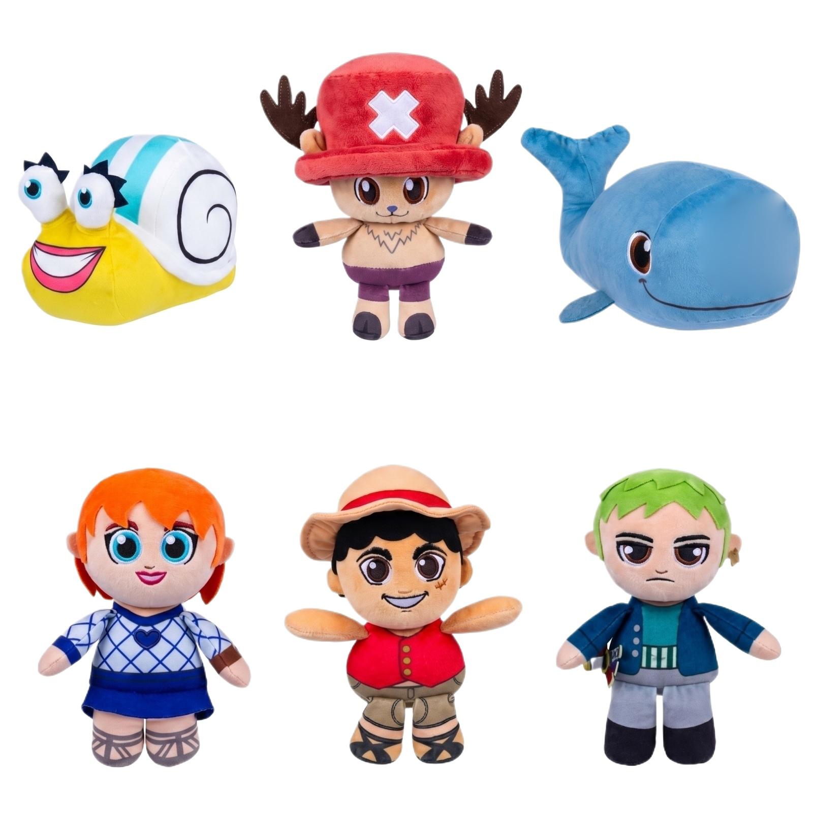 

Set of 6 Plush Stuffed Toys Featuring Various Character Designs Soft Fabric Materials for Collecting Display or Gift Giving Suitable for All Ages One Size белый
