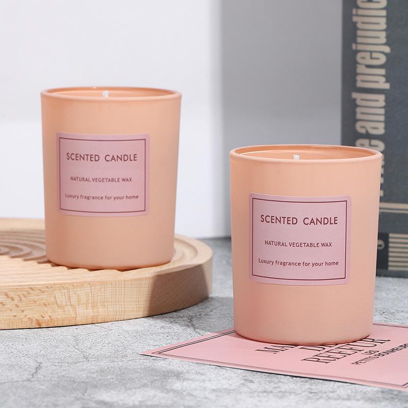 Pink Glass Scented Candle - Valentine's Day Romantic Decor Gift