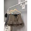 Women's Korean-Style Polka Dot Wool Skirt: Sweet, Versatile Patchwork A-Line for Autumn/Winter