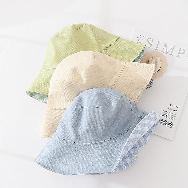 Summer Wide Brim Sun Hat Women's Foldable Travel Packable Bucket Hat Japanese UV Sunscreen Two Side Beach Hat Fisherman