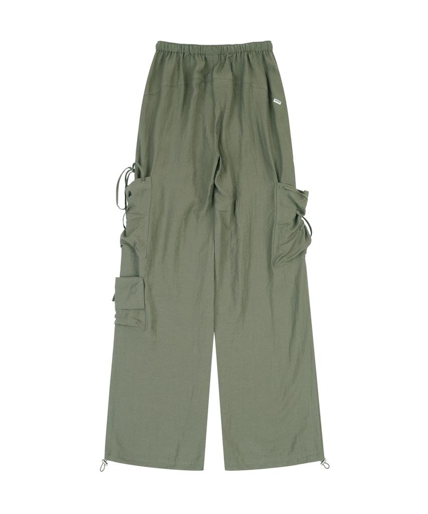 ORDINARY HOLIDAY Linen Cargo Wide Pants [Khaki]