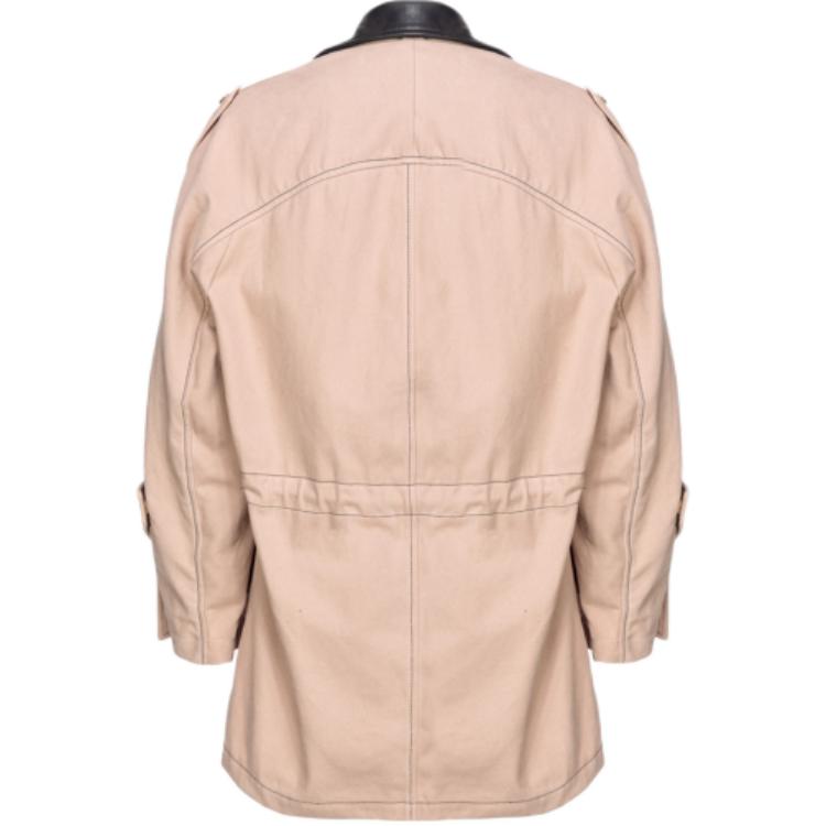 Pinko Color Block Drawstring Waist Jacket Women Jackets Beige Black 103002A1NH-CZ9