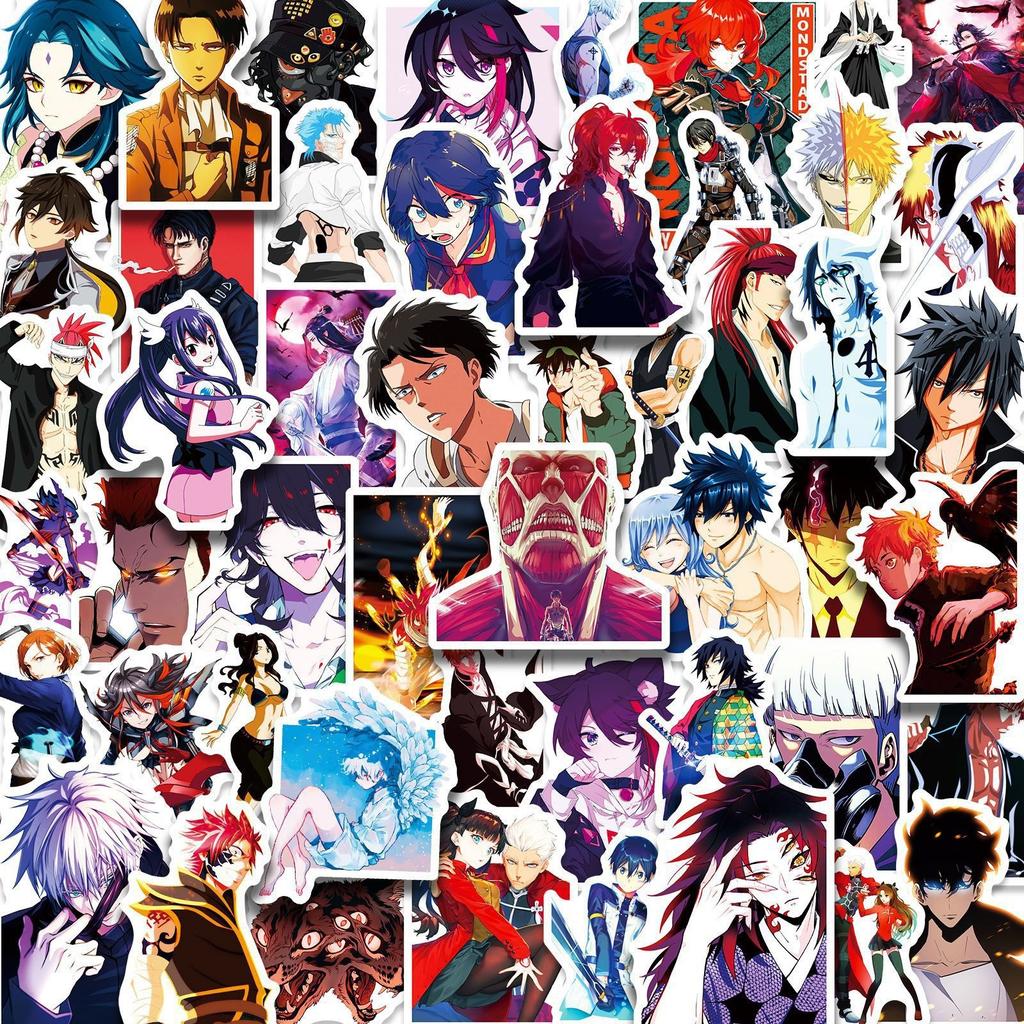 200 Anime Mix and Match Stickers, Suitcase Helmet Car Stickers, Cartoon Graffiti Stickers