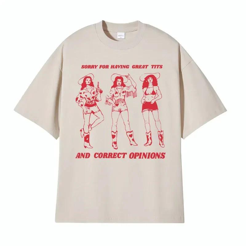 Trendy Creative Plus Size Cotton T-Shirt, Unisex Casual Round Neck Short Sleeve