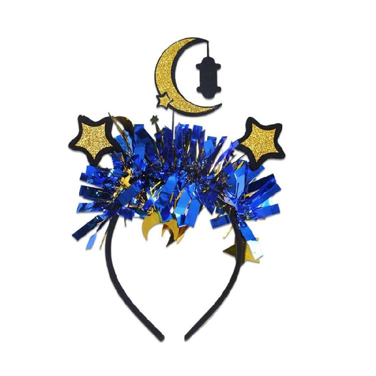 

Sturdy PVC Eid Headband With Star and Moon Designs Enhances Holiday Accessory Portable for Women of Any Ages Wear