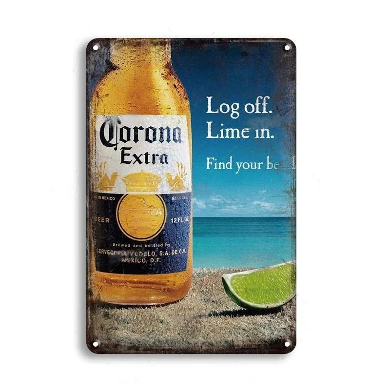 Vintage Beer Brand Rectangle Tin Sign Metal Plate Decorative Plaque For Man Cave Pub Bar Cafe Restaurant Garage Club Wall Decor