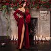 Women's Long Gold Velvet Nightgown and Robe Set – Plus Size, Autumn/Winter