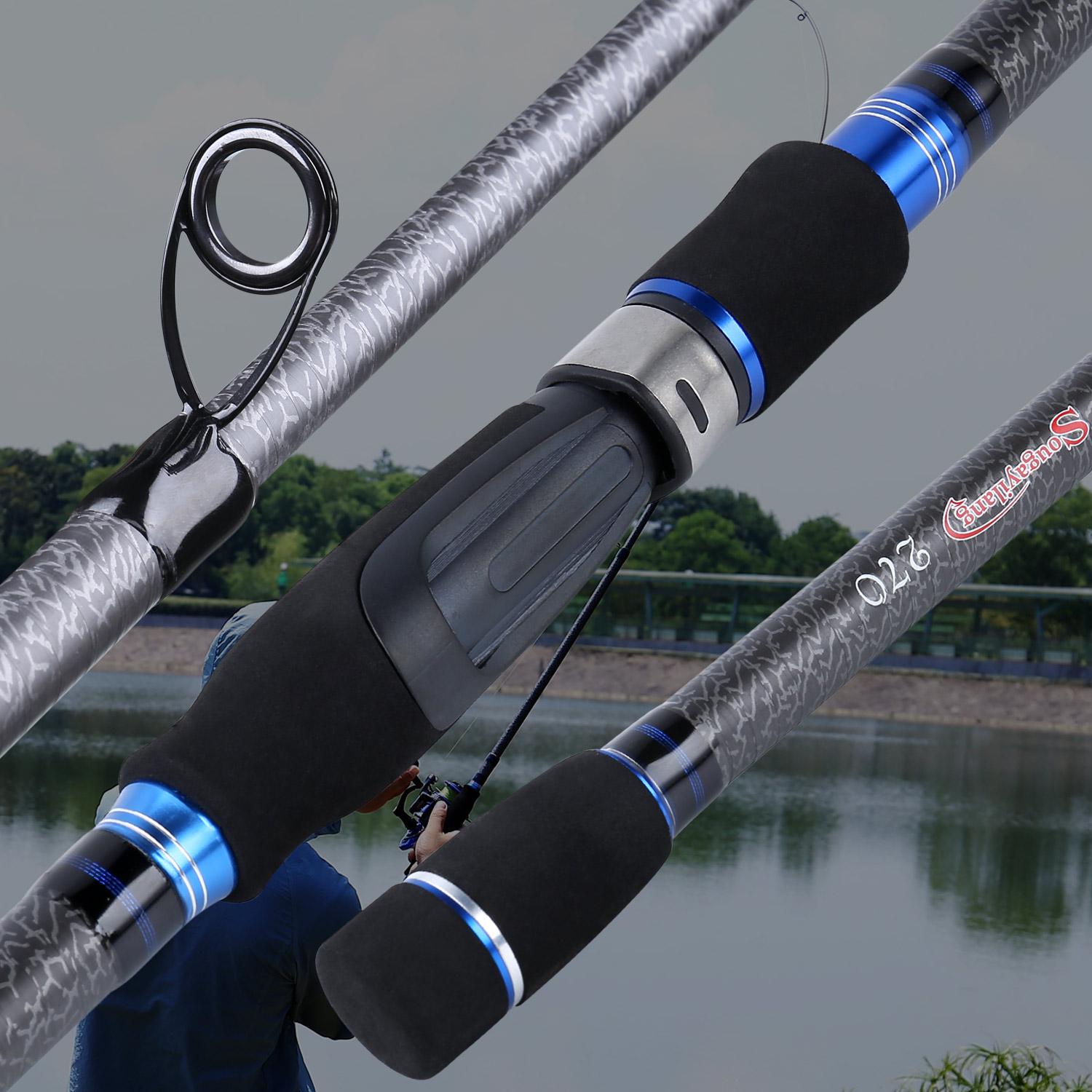 Combo Canne Pêche Sougayilang - Télescopique Fibre Carbone + Moulinet 12+1BB