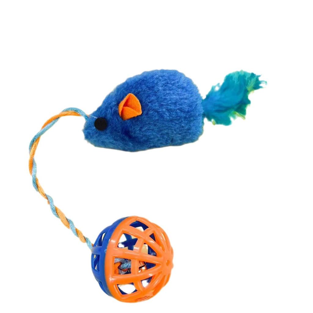Plastic Plush Mouse with Bell Cat Bite Toys Teasing Cat Ball Sound Cat Toys Interactive Pet Supplies Cats Pet Products