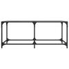  Coffee Table with Black Glass Top, 98.5x50x40 Cm, Steel