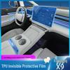 XPeng X9 Interior Protective Film: Center Console, Dashboard, Navigation, Gear Shift Screen - High-Quality TPU.