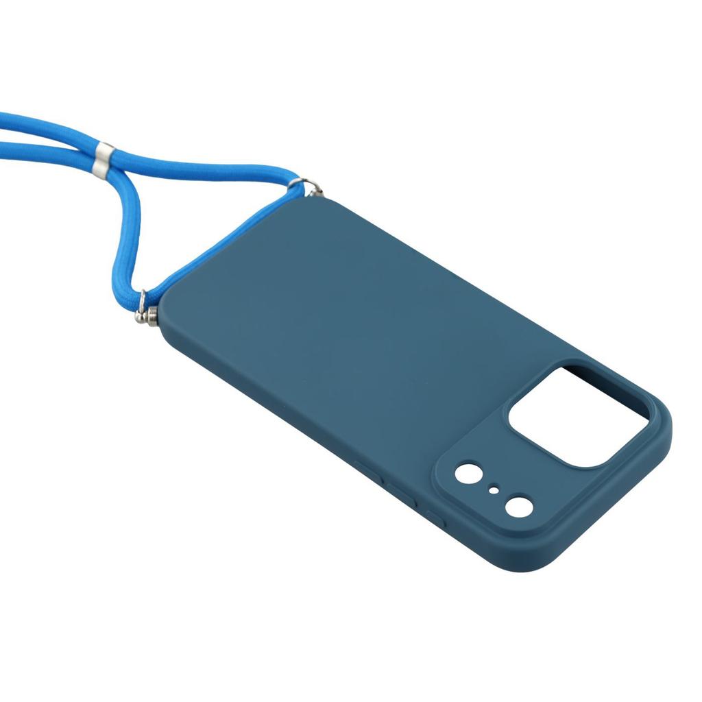 For iPhone 17 Pro Max Case Soft TPU Fiber Lining Phone Cover with Shoulder Strap
