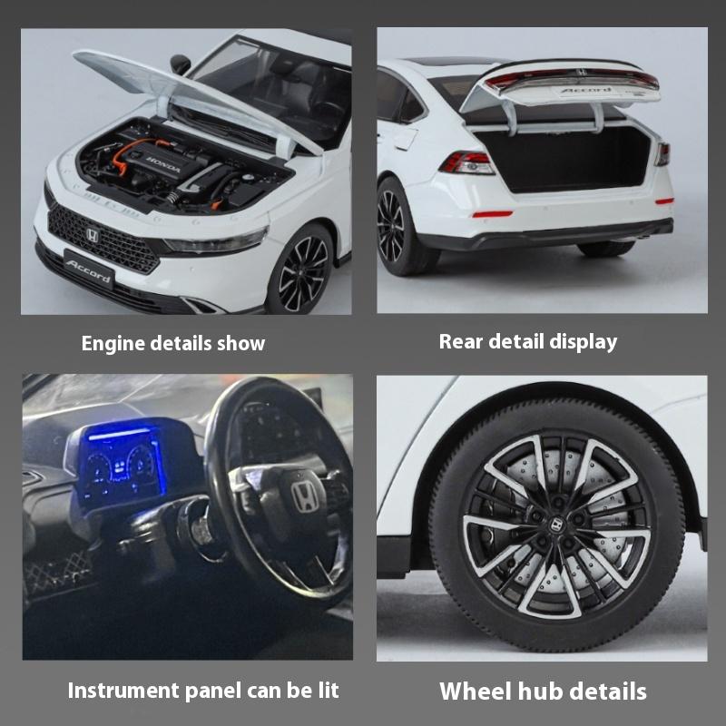 1:18 HONDA Accord Alloy Miniature Model Diecast Toy Car High Simulation Collectible Children Toy Car Sound And Light Holiday Toy