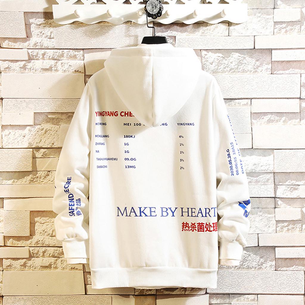 Pánská ležérní móda mikina s dlouhým rukávem s potiskem a potiskem mikiny s dlouhým rukávem