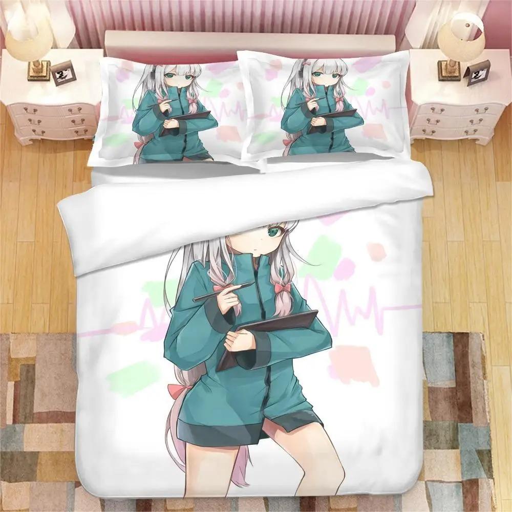 Anime Girl Izumi Sagiri 3D Printed Bedding Set King Duvet Cover Pillow Case Comforter Cover Bedclothes Bed Linens Home Textiles