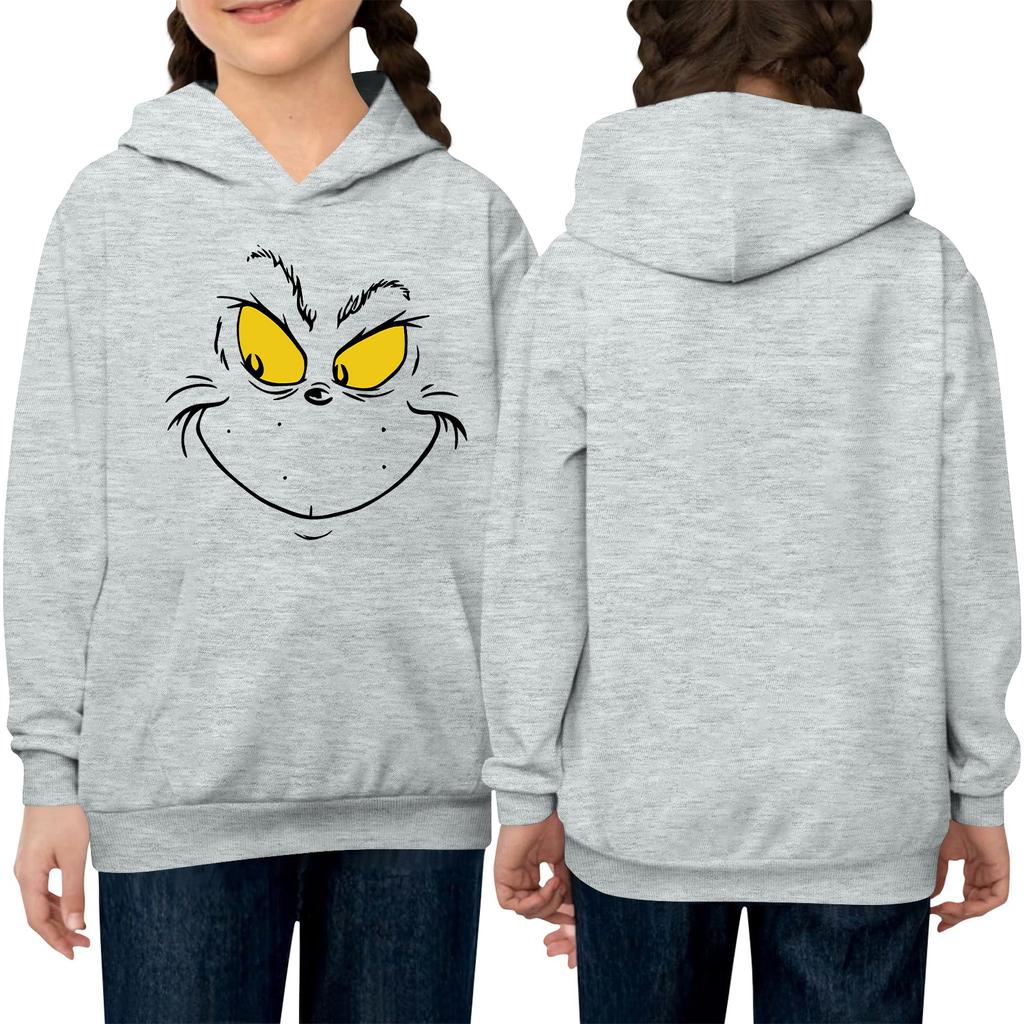 Children's Long-sleeved Loose-fitting Pullover Hoodie With Drawstring And Solid Color