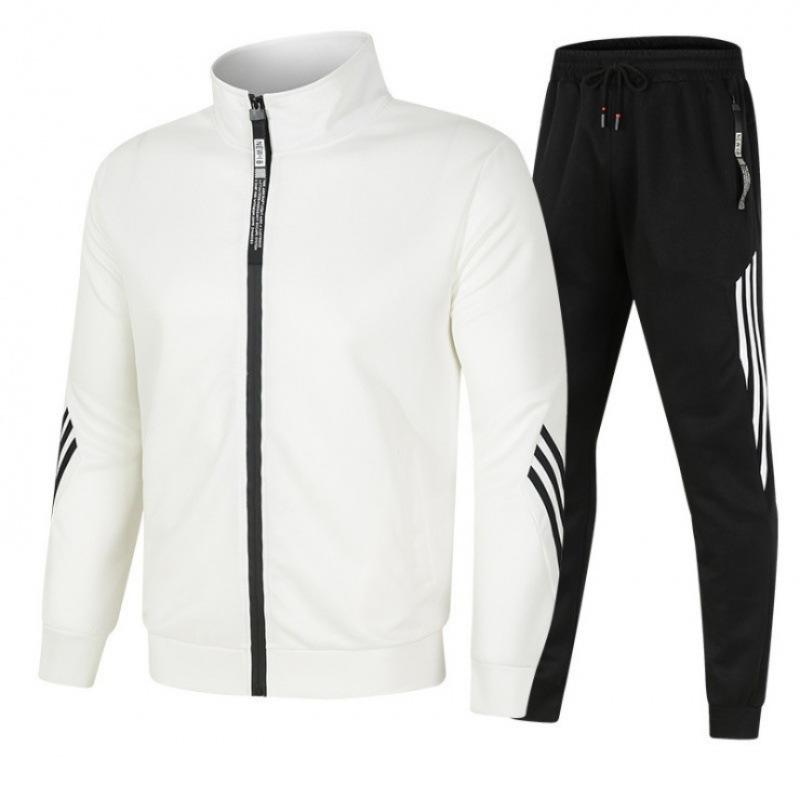 New Spring and Autumn Men's Stand-Up Collar Zipper Sports Suit Trendy Brand Men's Two-piece Sports Suit Customized