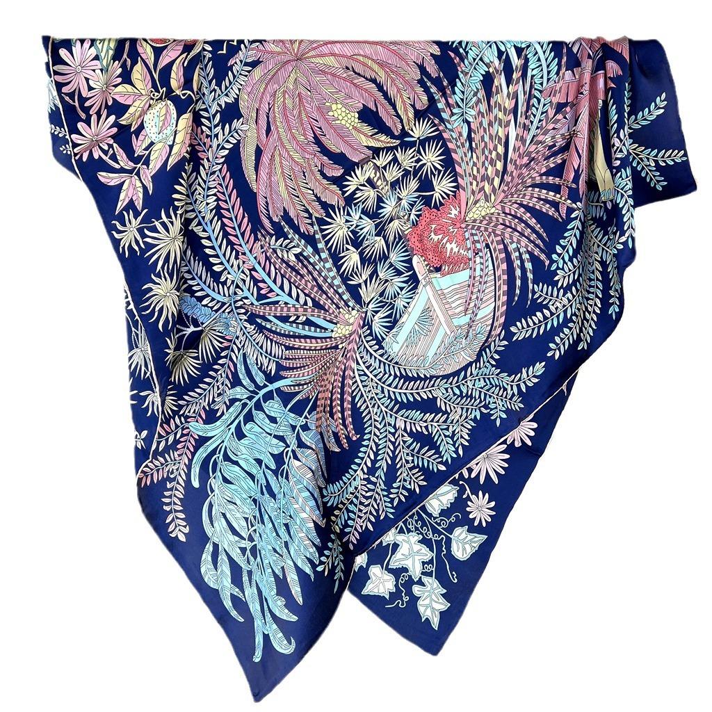 110 Plain Crepe Satin Square Scarf Women'S Autumn Light Luxury Silk Scarf High-End 100% Mulberry Silk Scarf