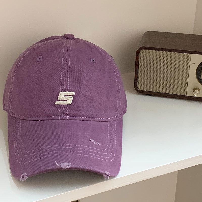 Baseball Hat for Women's American Retro Letters Korean Versatile Face Showing Small Soft Top Trendy Duck Tongue Cap