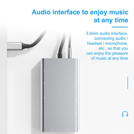 11-in-1 USB C Hub Universal Type-C Adapter Dongle High Speed Mini Docking