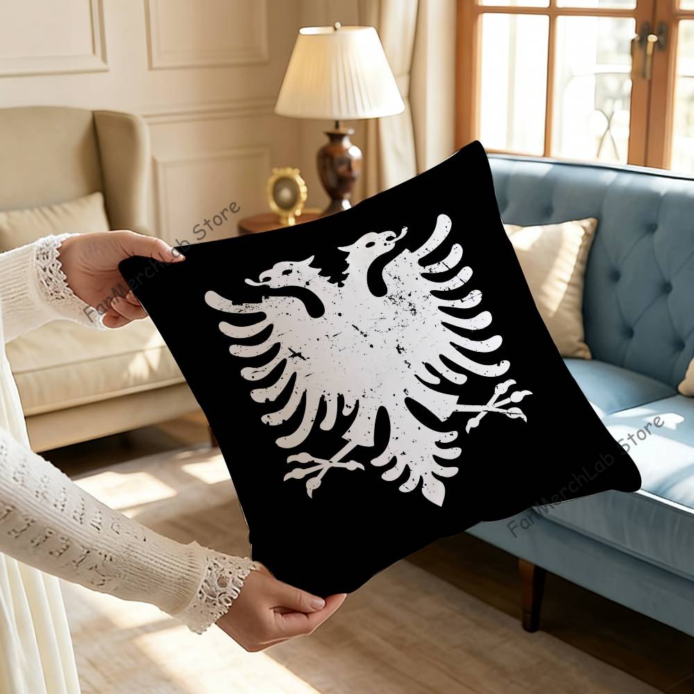 Cuscino con Logo Bandiera Albanese Illirica per Camera da Letto, Auto, Caffetteria, Stanza e Salotto Copricuscino Decorativo per Divano