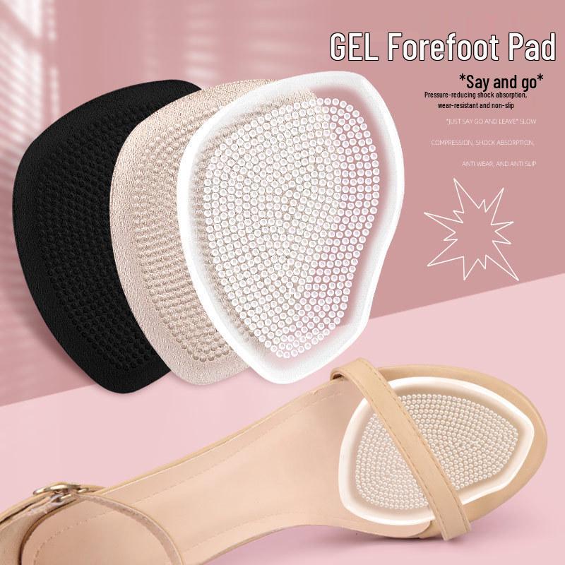 Transparent Gel Forefoot Pad: High Heel Pain Relief, Anti-slip Comfort, Shock Absorption, Soft Granule Massage.