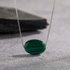 Niche Design S925 Sterling Silver Natural Malachite Colored Treasure Necklace Feminine Simple Temperament Various Pendant Earrings