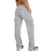 Damen Mehrere Taschen Cargohosen Locker Gerades Bein Y2K Lässig Workout Weites Bein Hosen