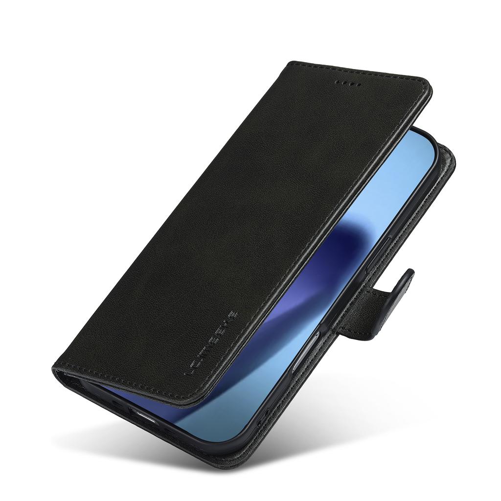 LC.IMEEKE For iPhone 17 Air Case Calf Texture PU Leather Stand Wallet Phone Cover