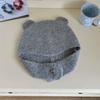 Cute three-dimensional bear ears wool hat women's autumn and winter new warm knitted ear hat tide