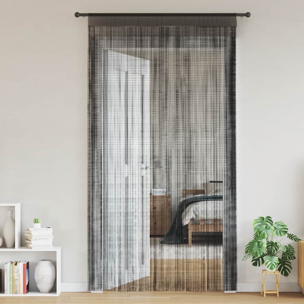 Vidaxl Zasłony Sznurkowe, 2 Sztuki, 100 X 250 Cm, Czarne