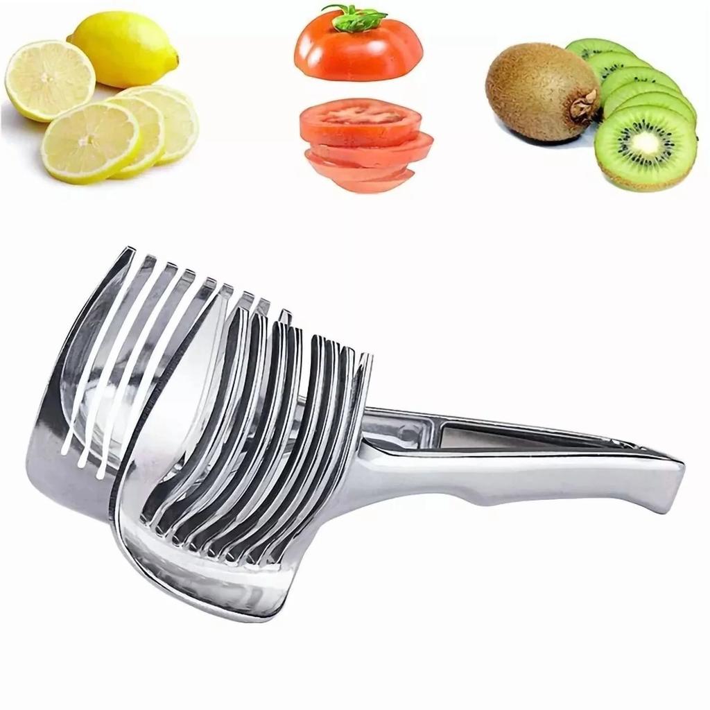 Reusable Handheld Lemon Slicer Fruit Cutter with Ergonomic Handle Vegetable Slicing Tool Multipurpose Citrus Tongs
