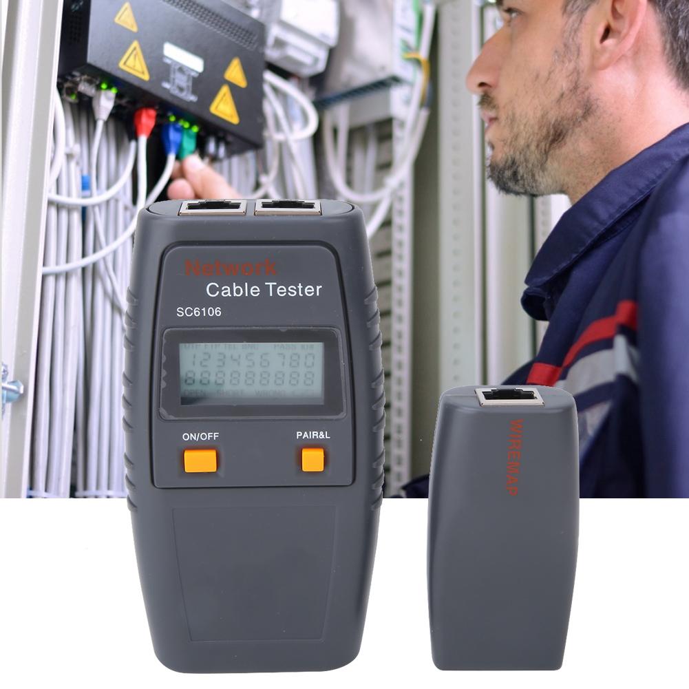 SC6106 LAN Network Wire Cable Tester Electrical Line Finder Testing with LCD Display