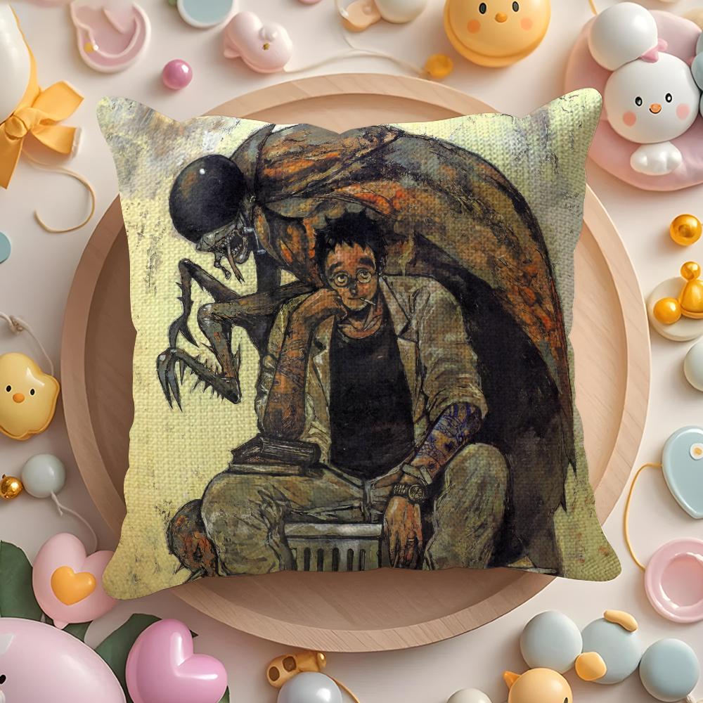 Dark Fantasy Cool Anime D-Dorohedoro Pillow Case Sofa Living Room Bedroom Headboard Backrest Cushion Square Cushion