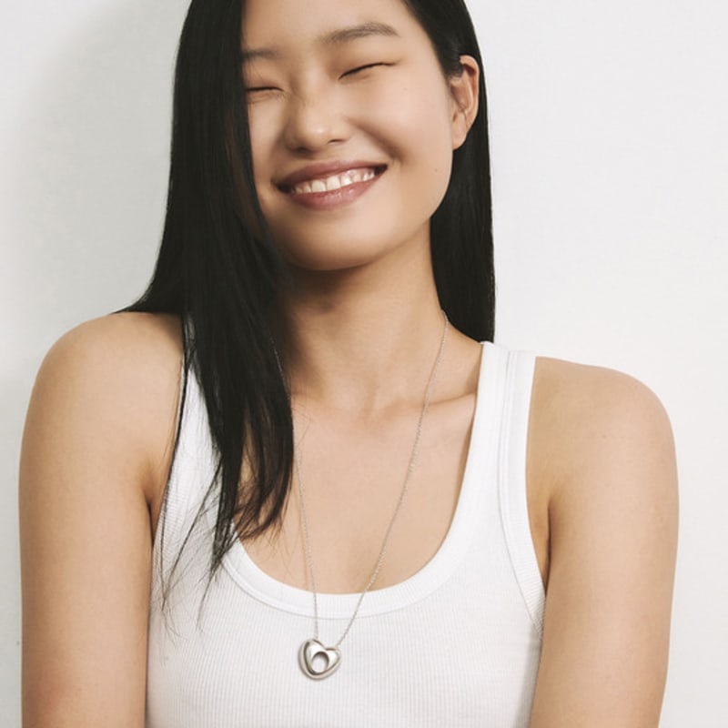 

hotdew [925 silver] Big hole heart necklace (60cm) 60cm