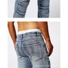 Jeans in stile motociclista da uomo, moda street europea, jeans skinny elasticizzati slim-fit, jeans dritti da uomo