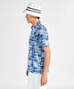 Munsingwear Short Sleeve Collared Madras Check BL00 Golf Men's Shirt, MG5SHS41M, (Blue), Moisture-Wicking, Quick-Drying, Cooling,