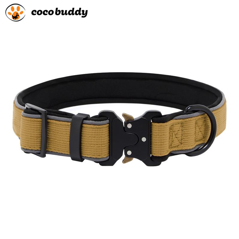 Reflective Tactical Dog Collar, Adjustable Neckband for Small to Large Dogs - Budala Duo