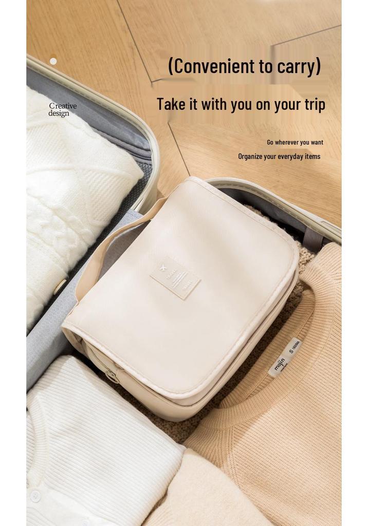 Portable Travel Toiletries Bag - Large Capacity, Wet/Dry Separation, Handheld Storage Case for Makeup & Wash Items