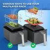 Air Fryer Rack, Dual Airfryer Racks Grilling Rack with 4 Skewers for Ninja Food Dual Zone Air Fryer AF300UK AF400UK Accessories