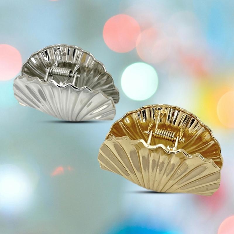 Elegant Alloy Hair Claw Clip Hairpins Decorative Hairpins Shell Shapes Hair Clip Accessories for Sophisticated Looks