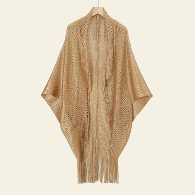 Vestidos de Noite Xales Renda Transparente Vazado Borla Lenços Brilhante Protetor Solar Xale Fio Dourado Prateado Lenço Longo Fino Xales com Glitter
