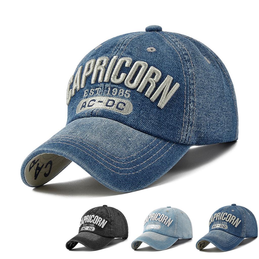 Unisex CAPRICORN Letter Embroidery Baseball Caps Outdoor Adjustable Spring and Autumn Casual Sunscreen Hat